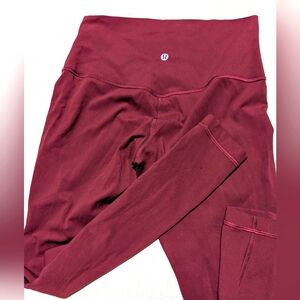 Lululemon Align 25" size 8 Red Merlot leggings very good condition